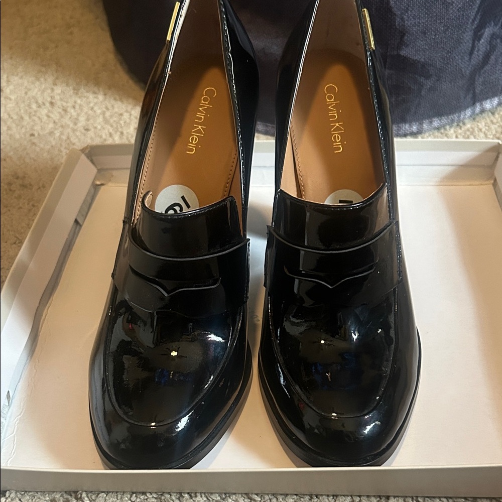 Calvin Klein Black Patent Heels